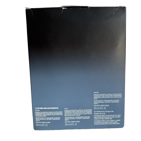 3 Pack Of ADIDAS PURE GAME ICE DIVE TEAM FORCE 3 in 1 Hydrating Shower Gel 8.4oz - Picture 3 of 3